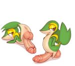  anus balls big_penis brown_eyes butt chelodoy humanoid_penis hyper hyper_penis male nintendo penis pok&eacute;mon pok&eacute;mon_(species) simple_background snivy solo video_games 