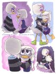 &lt;3 &lt;3_eyes 2019 anatid anseriform anthro avian bird blush bottomless bottomwear child clothed clothing cub disney duck ducktales ducktales_(2017) duo female female/female hair hair_bow hair_ribbon hand_holding hand_on_face hi_res hug lena_(ducktales) makeup ribbons simple_background sitting skirt smile soup_du_silence tears teenager webby_vanderquack young 