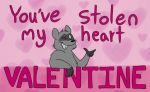  &lt;3 2018 anthro dailyraccoons english_text fur grey_fur holidays mammal one_eye_closed procyonid raccoon solo text valentine&#039;s_day wink 