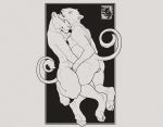  anthro athletic breasts butt eyes_closed felid female female/female fingering lion mammal monochrome nipples open_mouth p-sebae pantherine pawpads pubes smile tail_tuft tuft vaginal vaginal_fingering 