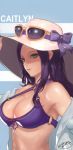  1girl arc2urus bikini breasts cleavage highres league_of_legends pool_party_caitlyn solo swimsuit upper_body 