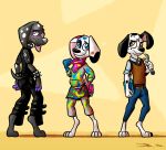  101_dalmatian_street 3_toes anthro barefoot bassybird canid canine canis clothing collar da_vinci_(101_dalmatians) dalmatian dante_(101_dalmatians) dawkins_(101_dalmatians) digitigrade disney domestic_dog female male mammal spiked_collar spikes toes 