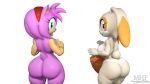  16:9 3d_(artwork) 4k absurd_res aged_up amy_rose anthro big_butt breasts butt caught clothing covering covering_breasts cream_the_rabbit digital_media_(artwork) dressing duo eulipotyphlan female hedgehog hi_res lagomorph leporid mammal moorsheadfalling nude panties rabbit sega shocked sonic_(series) translucent underwear video_games 