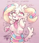  anthro blush breasts canid canine consentacles drooling ear_penetration female fur mammal napdust nude open_mouth pasties paws penetration pink_eyes saliva simple_background solo tailwag tentacles tongue tongue_out white_fur 
