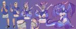  2019 anthro blue_scales breast_growth breasts butt claws clothing dragon eyewear female gender_transformation glasses hi_res horn human human_to_anthro kneeling lord_magicpants male mammal mtf_transformation muzzle_growth nipples pussy ripping scale_growth scales shirt simple_background smile solo species_transformation tail_growth tonuge_out topwear torn_clothing transformation wide_hips wing_growth wings 