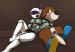  &lt;3 2019 anthro balls bdsm big_nose black_nose blush bondage boots bottomless bound brown_background brown_fur canid canine canis chastity chastity_cage clothed clothing collar cum digital_drawing_(artwork) digital_media_(artwork) domestic_dog duo egg_vibrator footwear fur hi_res hitachi_magic_wand hybrid just_harry machine male mammal mario_bros nintendo orgasm penile penis radius robot sex_toy simple_background smile sound_effects story story_in_description straitjacket stripedcrocodile text vibrator vibrator_on_penis video_games yoshi 