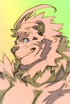  anthro blue_eyes clothed clothing felid fur heylaw21 hi_res hombretigre male mammal muscular muscular_male pantherine solo striped_fur stripes tiger tokyo_afterschool_summoners topless video_games 