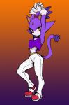  anthro blaze_the_cat blush breasts clothed clothing color_edit colored crop_top demxxx dipstick_tail domestic_cat edit erect_nipples eyelashes felicity_longis felid feline felis female footwear forehead_gem fur gloves hi_res long_tail mammal multicolored_fur multicolored_tail navel nipples pants purple_fur raised_arm shirt shoes simple_background small_breasts smile sonic_(series) tank_top topwear tuft two_tone_fur white_background white_fur 