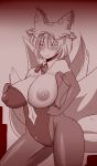  amazonamazon animal_humanoid big_breasts blush breasts canid canid_humanoid canine canine_humanoid clothing female fox_humanoid humanoid mammal mammal_humanoid nipples ran_yakumo touhou undressing video_games 