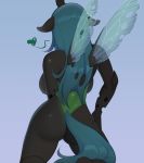  &lt;3 2019 breasts butt changeling digital_media_(artwork) evehly female friendship_is_magic hair hole_(anatomy) horn insect_wings long_hair my_little_pony queen_chrysalis_(mlp) rear_view side_boob simple_background solo wings 