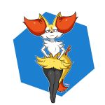  anthro braixen feet female freckles hand_on_hip hi_res looking_at_viewer mahoxy nintendo pok&eacute;mon pok&eacute;mon_(species) solo standing video_games 