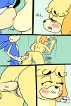  2019 animal_crossing anthro areola balls blush breasts butt canid canine canis clothing comic countershade_torso countershading digital_media_(artwork) domestic_dog duo english_text erection eulipotyphlan female female_penetrated fur gloves hair hedgehog hi_res humanoid_penis isabelle_(animal_crossing) loshon male male/female male_penetrating mammal nintendo nipples nude open_mouth penetration penis pussy sex shih_tzu simple_background smile sonic_(series) sonic_the_hedgehog text toy_dog vaginal vaginal_penetration video_games yellow_fur 