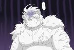  2019 anthro belly felid hombretigre male mammal merdekyle7 moobs nipples overweight overweight_male pantherine solo sweat tiger tokyo_afterschool_summoners video_games 