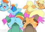  2019 all_fours animal_genitalia animal_penis anthro anthrofied anus applejack_(mlp) armwear balls big_penis clothing cum cum_in_pussy cum_inside cum_on_tongue cutie_mark disembodied_hand doggystyle ear_tag elbow_gloves equid equine equine_penis female forced friendship_is_magic from_behind_position gloves horse kandlin legwear male male/female mammal medial_ring my_little_pony penetration penis pony pterippus pussy rainbow_dash_(mlp) rape saliva sex stockings tag tears tongue vaginal vaginal_penetration whitekitten whitkitten wings 