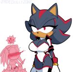  blood crossgender female female/female jadegullyzone knuckles_the_echidna nosebleed shadow_the_hedgehog sonic_(series) 