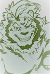  2019 absurd_res anthro beard clothed clothing facial_hair felid fur heylaw21 hi_res hombretigre line_art male mammal muscular muscular_male pantherine solo striped_fur stripes tiger tokyo_afterschool_summoners topless video_games 