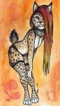  clothing felid feline female fishnet fishnet_legwear hair legwear lynx mammal panties shiverz solo underwear 