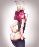  animal_humanoid bulge butt clothed clothing crossdressing girly hair hi_res humanoid lagomorph lagomorph_humanoid leporid_humanoid looking_back male mammal mammal_humanoid pants_down partially_clothed rabbit_humanoid solo standing suelix 