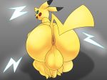  4:3 abstract_background anthro anthrofied anus backsack balls butt feet girly hotspot_(toot) looking_at_viewer looking_back male nintendo penis perineum pikachu pok&eacute;mon pok&eacute;mon_(species) presenting presenting_hindquarters solo toot video_games 