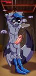  2019 absurd_res anthro balls bdsm blush bondage bound digital_media_(artwork) english_text erection fur hi_res humanoid_penis male mammal nipples nude open_mouth orgasm_denial penis precum procyonid raccoon redcoonie sly_cooper sly_cooper_(series) solo sony_corporation sony_interactive_entertainment submissive_male sucker_punch_productions text video_games 