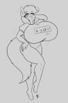  absurd_res anthro appelknekten big_breasts blush breasts curvaceous equid equine fan_character female greyscale hi_res huge_breasts looking_at_viewer mammal monochrome my_little_pony smile solo standing thick_thighs 