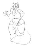  alternate_version_at_source anthro balls big_balls big_breasts breasts clothed clothing curvaceous dickgirl eyewear felid feline flaccid glasses greyscale hi_res humanoid_penis intersex mammal monochrome open_mouth penis precum pubes slightly_chubby solo standing strikeanywhere thick_thighs uncut vein 