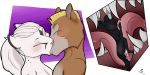  ambiguous_gender ambiguous_prey cum felid feline female female_pred hi_res kissing male male/female male_pred mammal micro mouse murid murine oral_vore rodent size_difference vore 