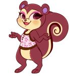  animal_crossing anthro bottomless clothed clothing esmeia makeup mammal nintendo pecan_(animal_crossing) rodent sciurid shrug solo tree_squirrel video_games 