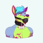  1:1 ball_gag canid canine collar creaturecorp drooling ear_piercing fox gag large_gag male mammal multiple_piercings piercing saliva super_gay yazoo 