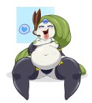 &lt;3 belly big_belly blush breasts drooling female half-closed_eyes hi_res legendary_pok&eacute;mon looking_pleasured meloetta nintendo open_mouth pok&eacute;mon pok&eacute;mon_(species) saliva simple_background solo tongue tongue_out video_games vore xingscourge 