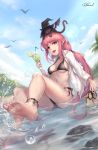  bikini feet kie_(wylee2212) open_shirt pointy_ears swimsuits 