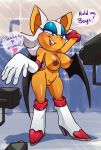  2019 anthro areola breasts camera chiropteran clothing eyelashes female fur gloves gritz hi_res high_heeled_boots mammal membranous_wings nipples nude paparazzi photography pussy rouge_the_bat sega solo sonic_(series) video_games white_fur wings 