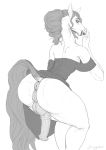  animal_genitalia animal_penis anthro anus butt clothed clothing equid equine equine_penis flaccid greyscale herm hi_res horse intersex makeup mammal monochrome open_mouth penis plump_labia puffy_anus pussy smile solo standing vein zaggatar 