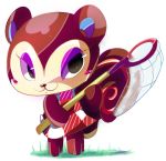  :3 alpha_channel animal_crossing chibi clothing grass makeup mammal net nintendo pecan_(animal_crossing) rodent sciurid shirt simple_background topwear transparent_background unknown_artist video_games 