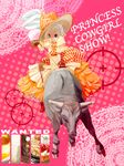  animal aqua_eyes blonde_hair bonnet boots bull chaunen dress frills gloves hair_ornament hairclip hat horns kagamine_rin open_mouth ribbon short_hair skirt smile solo vocaloid 