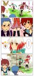  /\/\/\ 2boys 2girls 4koma :3 akke asbel_lhant bad_id bad_pixiv_id blood blue_eyes blue_hair blush brown_eyes brown_hair cheria_barnes comic gameplay_mechanics glasses highres hubert_ozwell light_bulb lightning multicolored_hair multiple_boys multiple_girls nosebleed panties pantyshot pascal pink_hair red_hair silent_comic skirt tales_of_(series) tales_of_graces thinking two-tone_hair underwear upskirt white_hair wind 