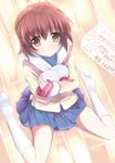  brown_eyes brown_hair clannad dango_daikazoku furukawa_nagisa highres hikarizaka_private_high_school_uniform mycstea school_uniform short_hair solo 