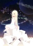  abstract barefoot blonde_hair brown_eyes dress highres hirary long_hair original pixiv_festa solo 