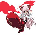  bad_id bad_pixiv_id fujiwara_no_mokou hibimegane long_hair red_eyes ribbon solo touhou white_hair 