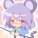  animal_ears ayakashi_(monkeypanch) bad_id bad_pixiv_id blush chibi grey_hair highres jewelry mouse_ears mouse_tail nazrin pendant red_eyes short_hair solo tail tears touhou 