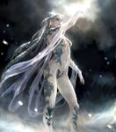  aiba_ryosuke armor blue_hair final_fantasy long_hair lord_of_vermilion pale_skin shiva_(final_fantasy) solo very_long_hair 
