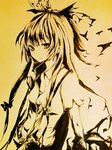  bad_id bad_pixiv_id coco_maru fujiwara_no_mokou jpeg_artifacts monochrome solo tears touhou traditional_media yellow 