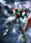  energy_gun gm_iii gun gundam gundam_zz mecha moon no_humans raybar shield signature solo space weapon 