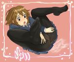  bad_id bad_pixiv_id blazer blush brown_eyes brown_hair feet hirasawa_yui jacket k-on! open_mouth panties panties_under_pantyhose pantyhose pantyshot pee peeing school_uniform short_hair skulfaran solo underwear 