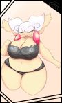  2019 anthro artesjsc bedroom_eyes big_breasts big_butt black_bra black_clothing black_panties black_topwear black_underwear bra breasts butt clothed clothing daria_(artesjsc) digital_media_(artwork) ear_piercing female half-closed_eyes huge_breasts mammal mega_audino mega_evolution nintendo overweight panties piercing pok&eacute;mon pok&eacute;mon_(species) seductive simple_background smile solo thick_thighs topwear underwear video_games wide_hips 