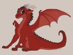  2019 4:3 blue_eyes claws digital_media_(artwork) dragon feral hi_res horn membranous_wings scalie simple_background sitting smile solo spines western_dragon wings zazush-una 