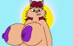 animated areola big_breasts bite biting_lip breasts canid canine canis dadashiefagg0t- domestic_dog female lips looking_at_viewer mammal nipples nude outside purple_nipples self_bite solo suzaleena_q_hund titty_shake 