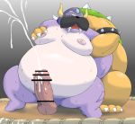  2018 anthro balls belly bowser cum donkey_kong_(series) duo ejaculation erection humanoid_hands koopa lord_fredrik male mammal marine mario_bros moobs nintendo nipples obese one_eye_closed overweight overweight_male penis pinniped scalie video_games walrus wink 御雷 