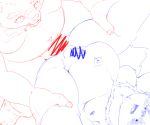  2019 absurd_res anthro balls belly canid canine canis censored cu_sith_(tas) domestic_dog duo erection eyewear glasses hi_res humanoid_hands humanoid_penis leib_(tas) male male/male mammal moobs nameko_no_neko navel nipples overweight overweight_male penis polar_bear smoking tokyo_afterschool_summoners ursid ursine video_games 