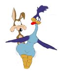 2019 absurd_res anthro avian beak big_breasts big_butt bird breasts butt crazykat crossgender cuculiform digital_drawing_(artwork) digital_media_(artwork) english_text female greater_roadrunner hi_res huge_butt looking_at_viewer looney_tunes new_world_ground_cuckoo non-mammal_breasts on_one_leg open_beak open_mouth outside road_runner_(looney_tunes) roadrunner side_boob signature solo standing talons text thick_thighs thin_waist tongue voluptuous warner_brothers wile_e._coyote 